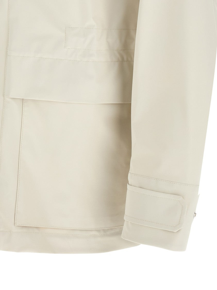 Brunello Cucinelli Waterproof Windbreaker Jacket With Flap Closure And Adjustable Details
