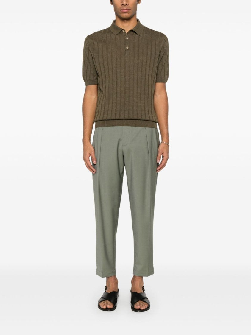 Boglioli Textured Ribbed Black Polo