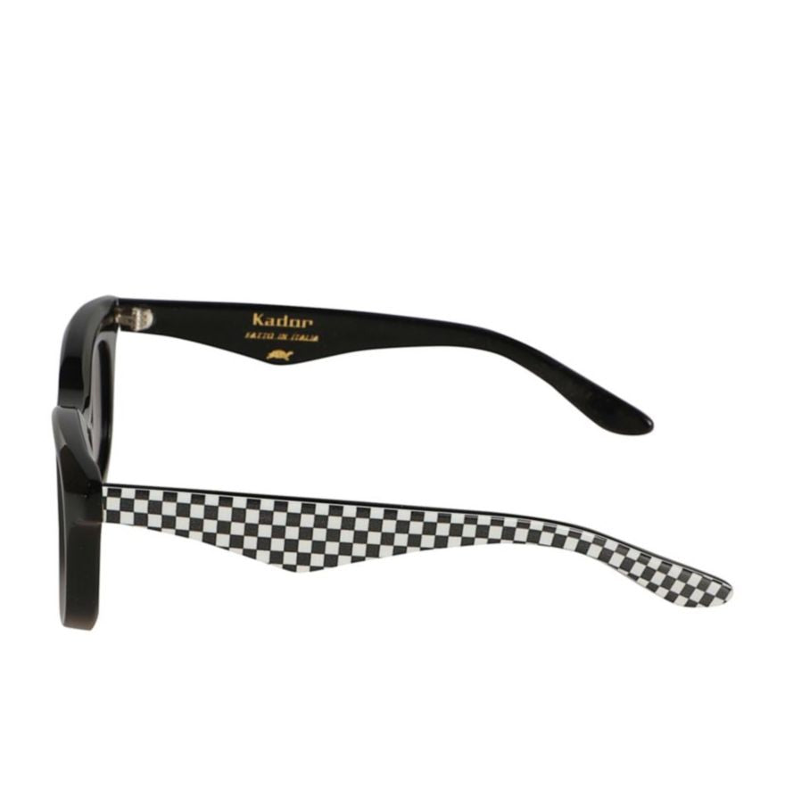 Kador Joya Checkerboard Pattern Sunglasses With Gradient Grey Lenses