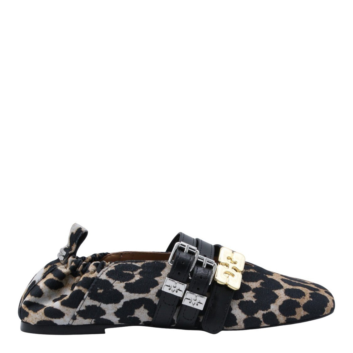 Ganni Pointed Toe Leopard Print Flats