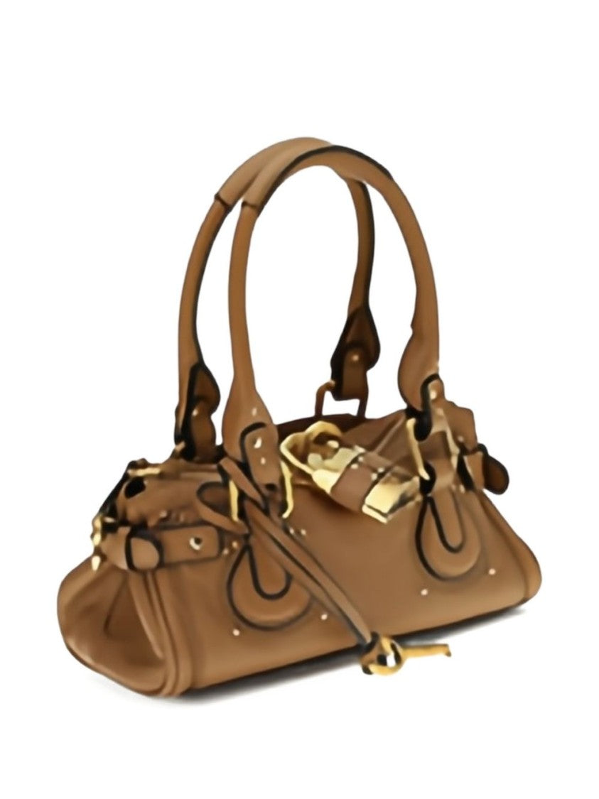 Chloé Structured Calf Leather Handbag With Decorative Hardware