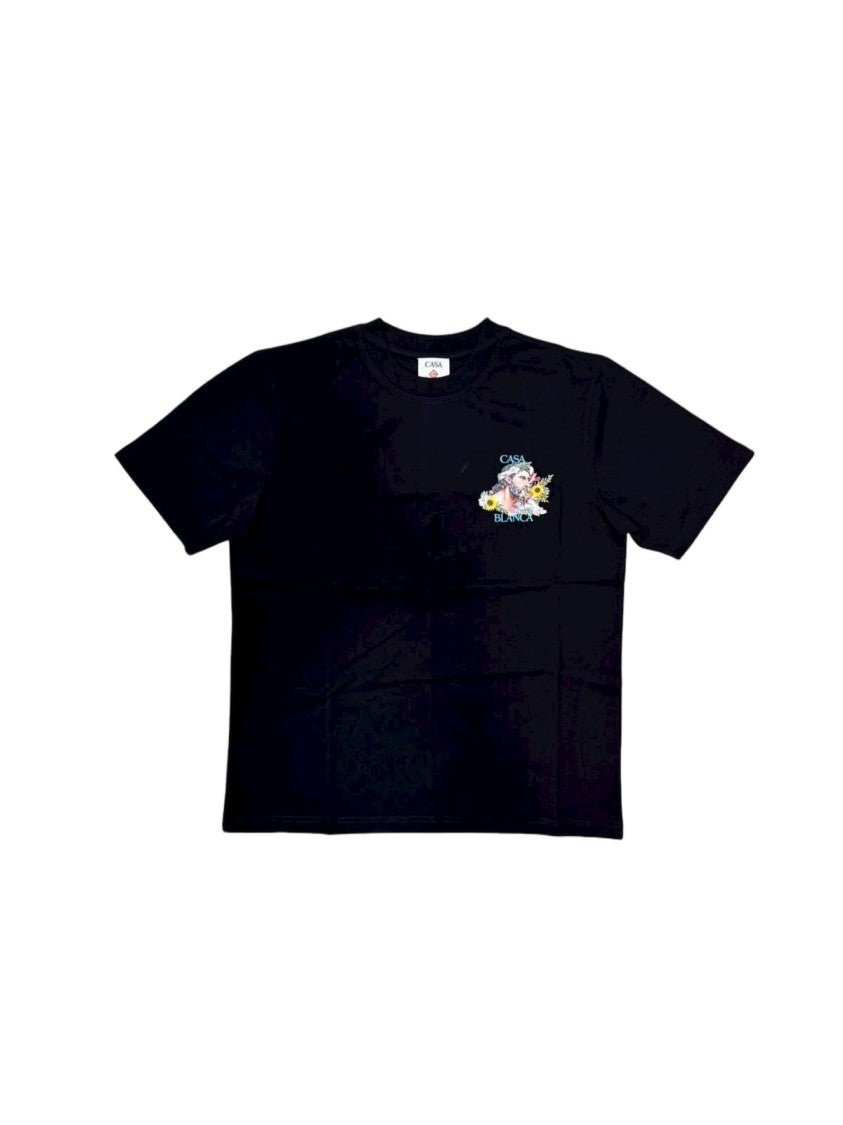 Casablanca Short-Sleeve Black T-Shirt With Artistic Graphic Design
