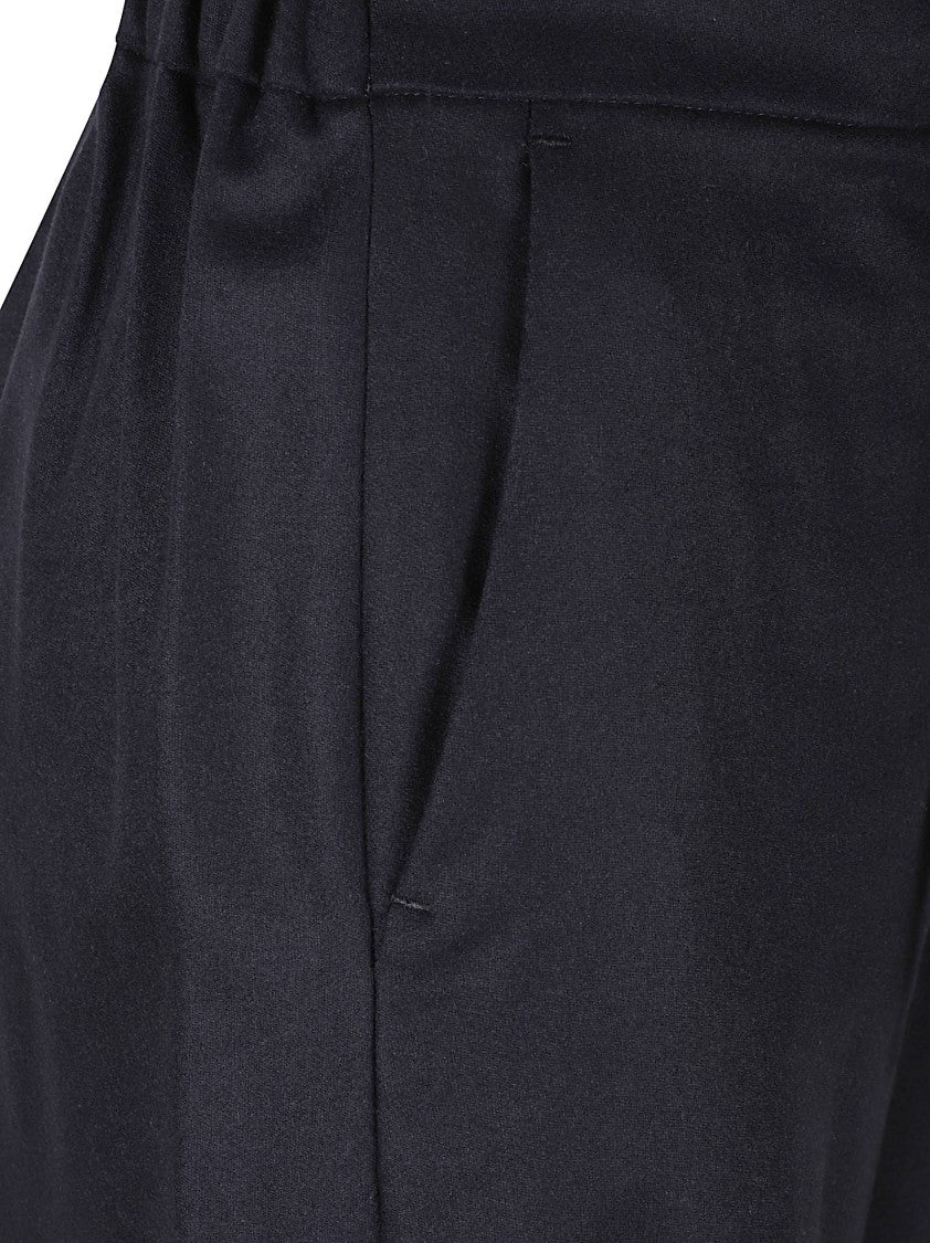 Max Mara Black Straight-Leg Pants With Drawstring Waist And Polished Finish