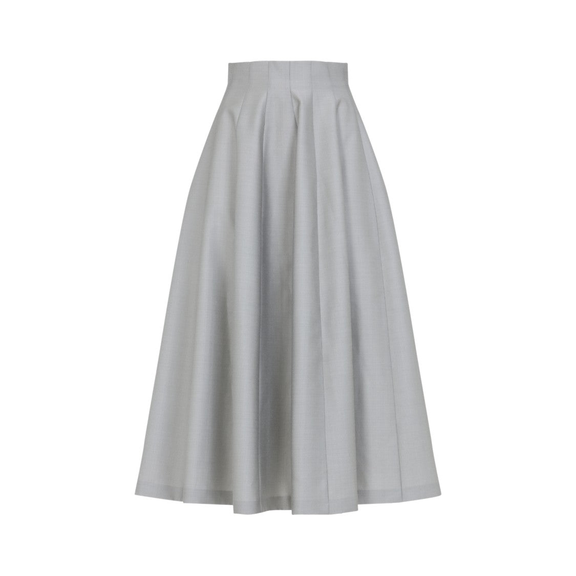 Alberta Ferretti Grey Virgin Wool Midi Skirt