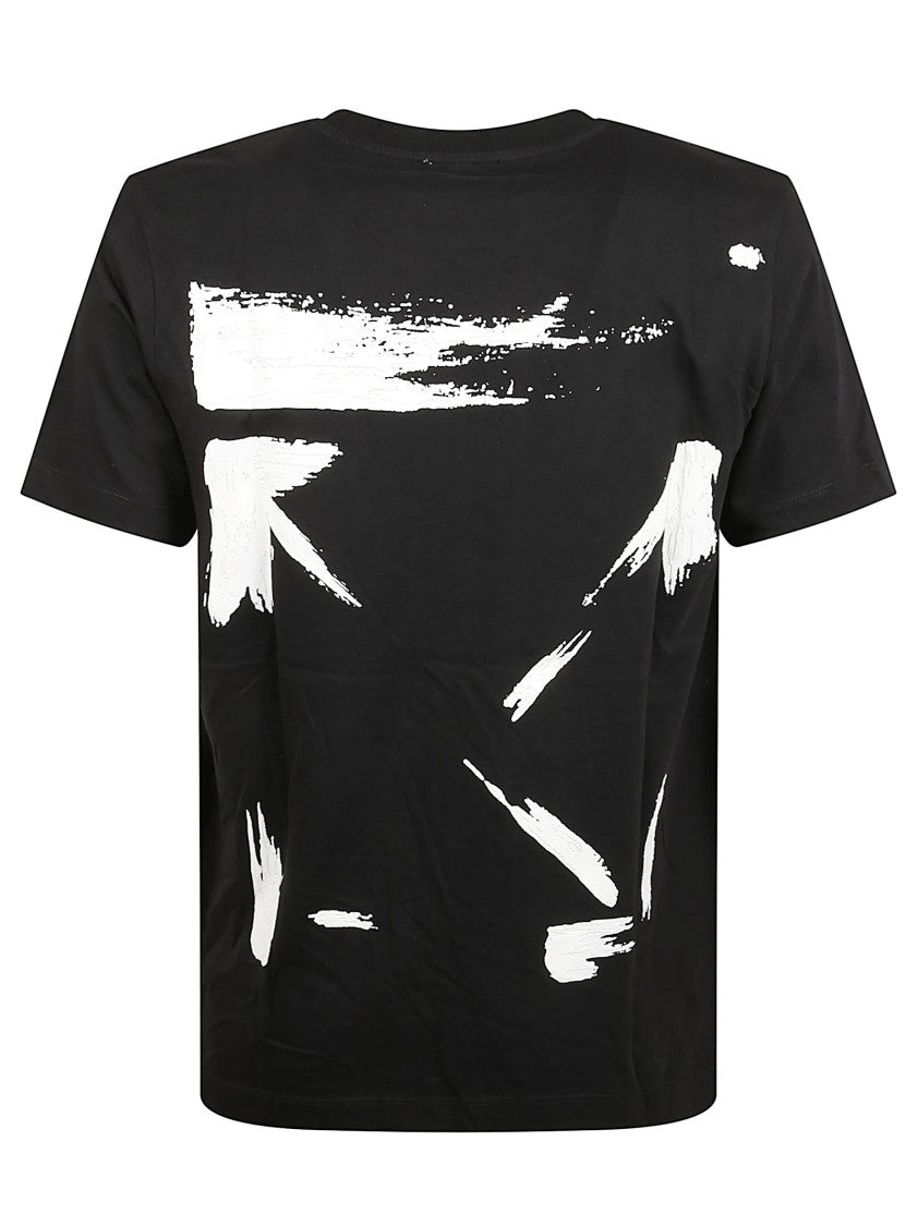 Off-White Cotton Jersey T-Shirt With Graphic Prints