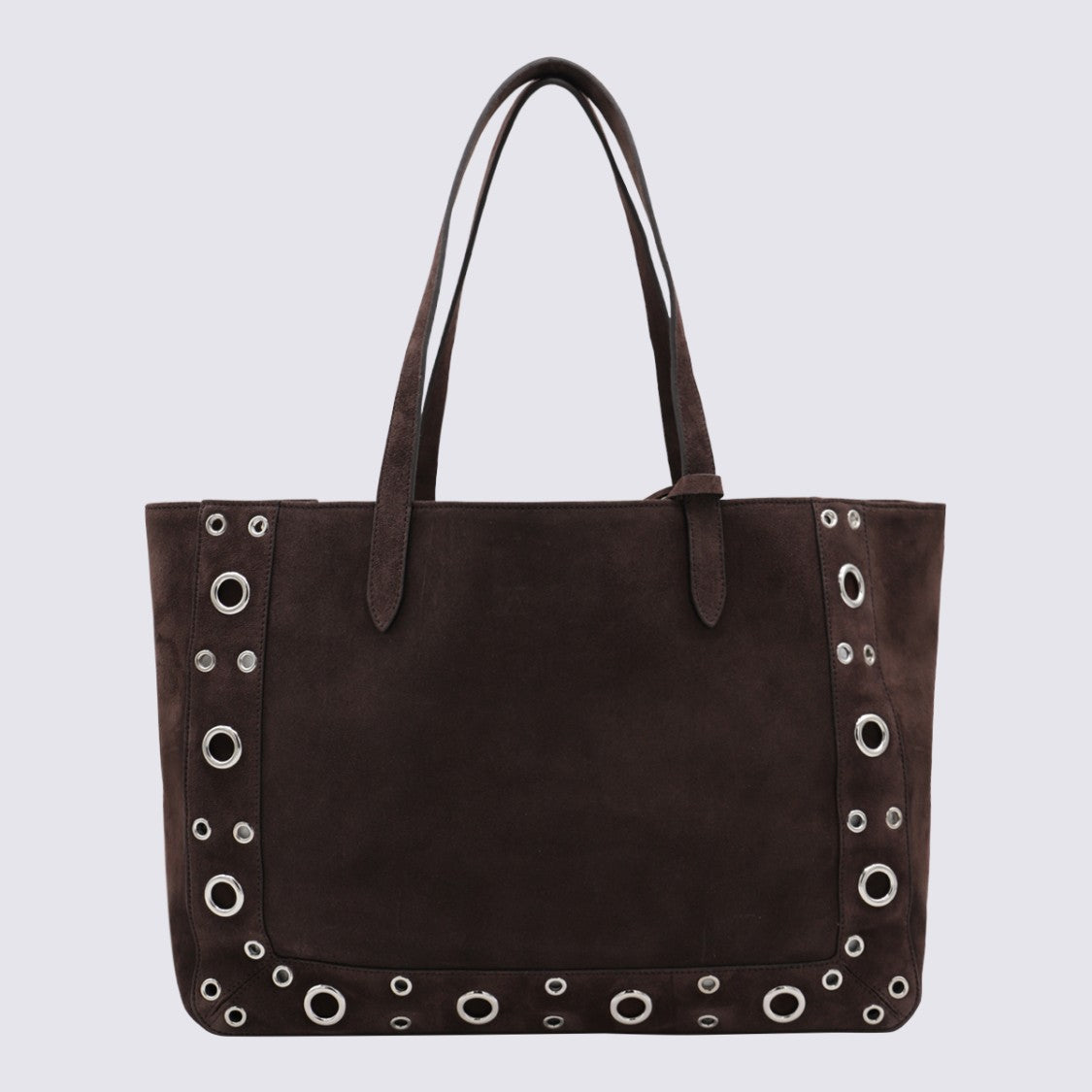 Valentino Garavani Embellished Brown Leather Tote