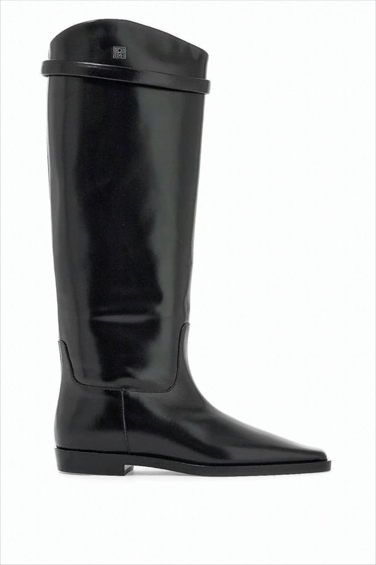 Totême Tall Black Leather Boots