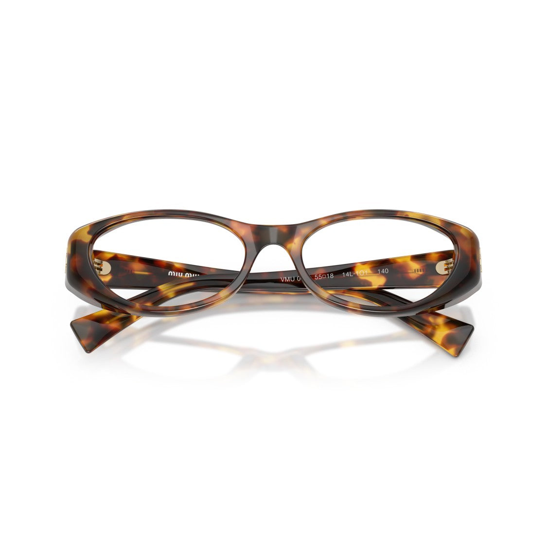 Miu Miu Tortoiseshell Oval Frame Eyeglasses With Cat-Eye Silhouette