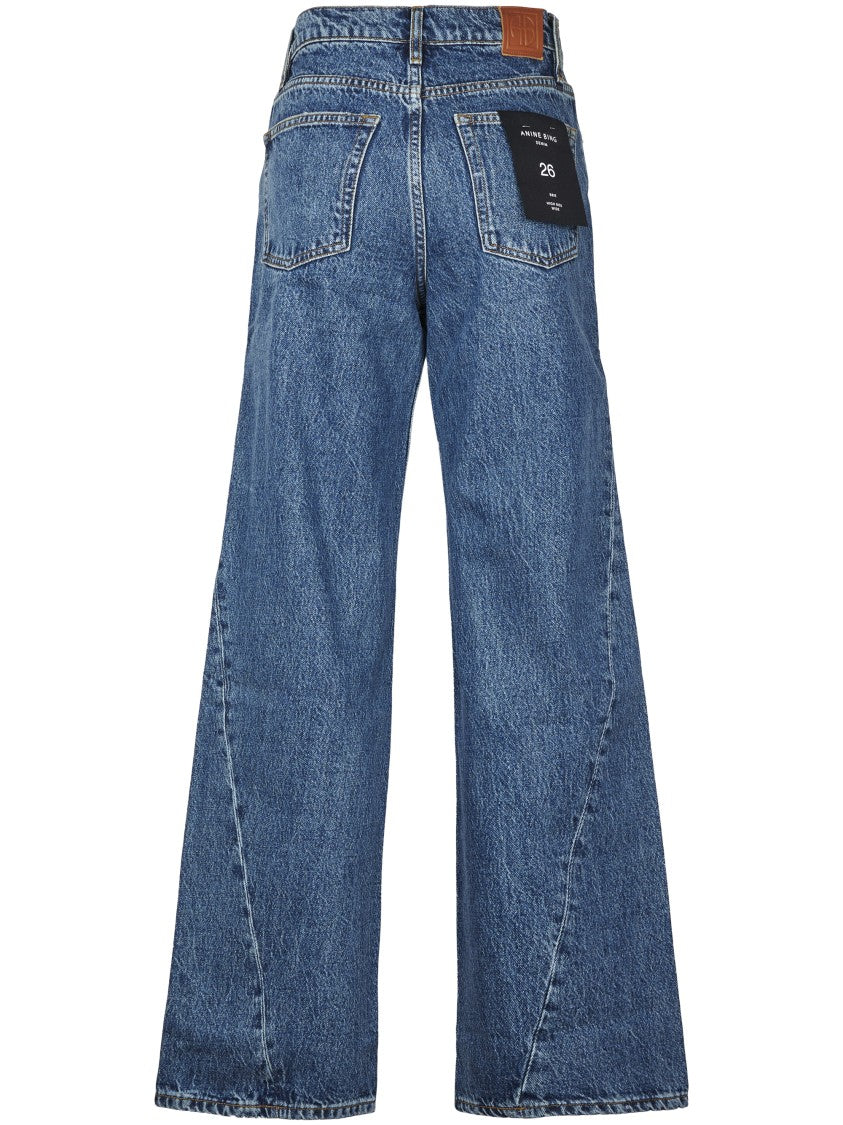 Anine Bing High-Rise Wide-Leg Jeans With Distinct Seam Detailing