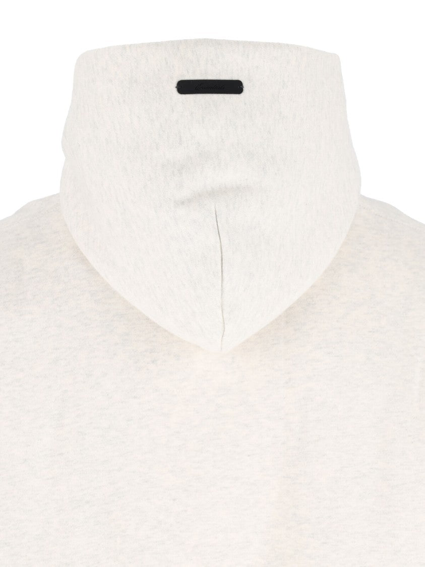 Fear Of God Essentials White Minimalist Kangaroo Pocket Hoodie Sweater