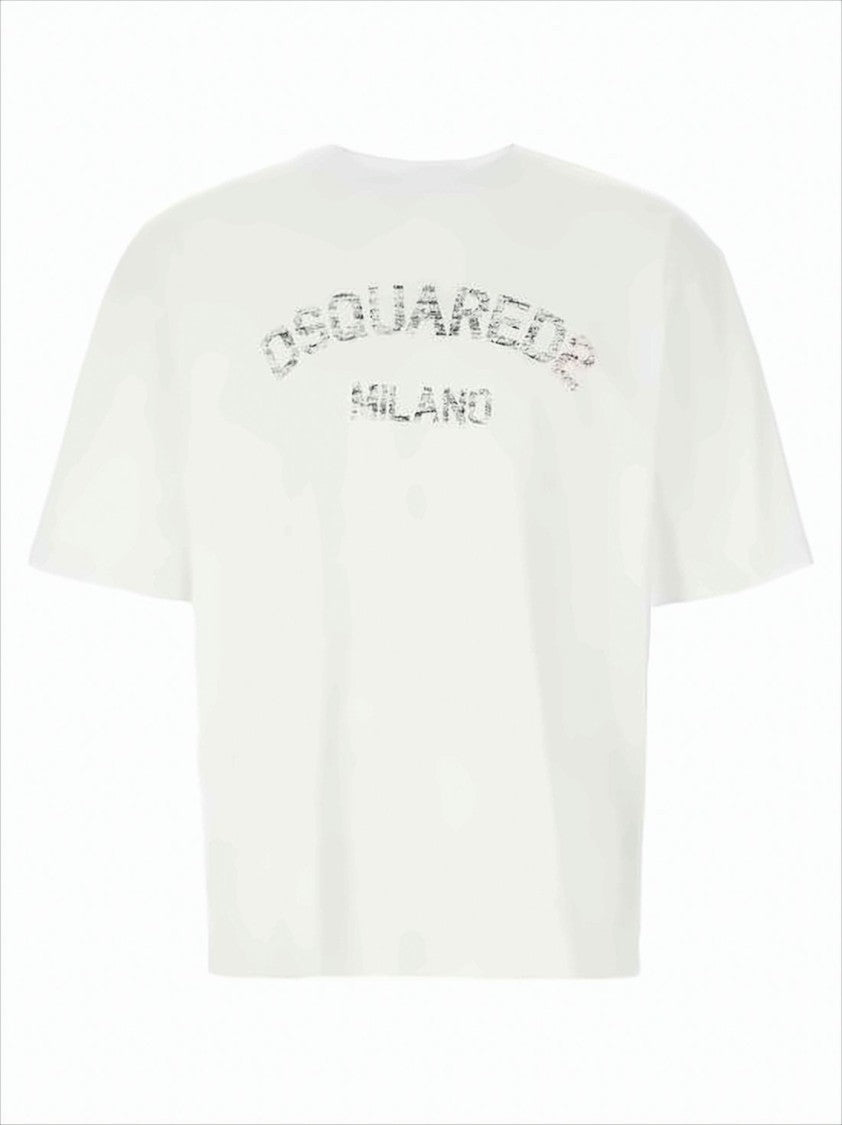 Dsquared2 Relaxed-Fit Cropped White T-Shirt