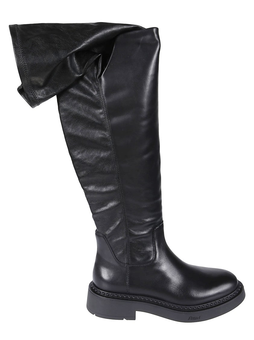 Ash Maxim Tall Black Leather Boots