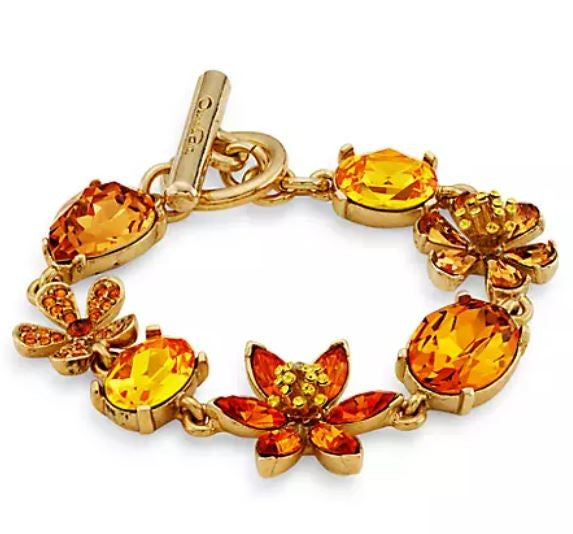 Oscar De La Renta Crystal Flower Bracelet