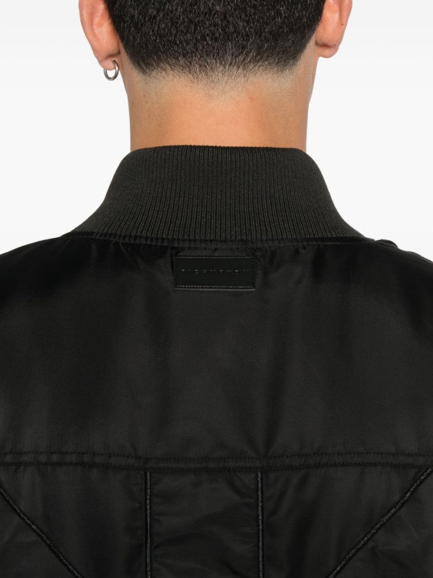Richmond Black Bomber Jacket With Structured Fit