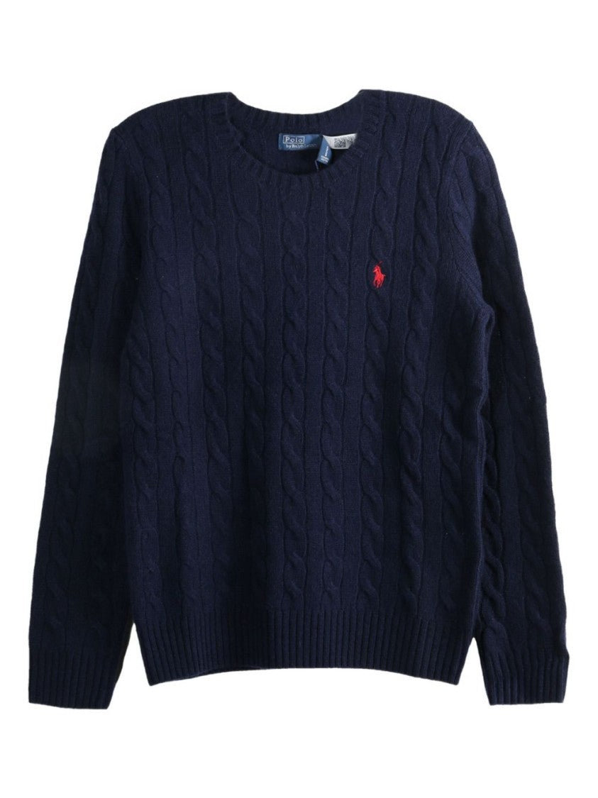 Polo Ralph Lauren Classic Cable Knit Sweater With Round Neckline And Ribbed Trim