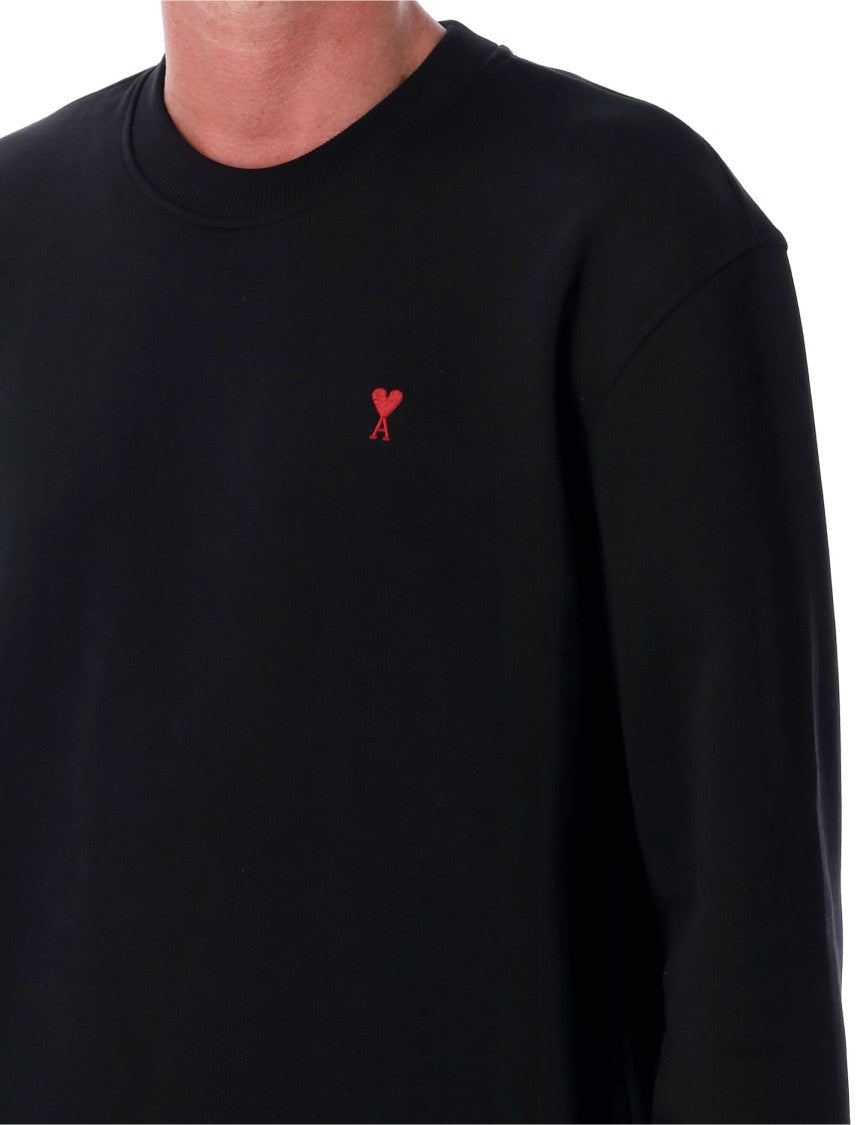 Ami Paris Black Cotton Ami De Coeur Sweatshirt