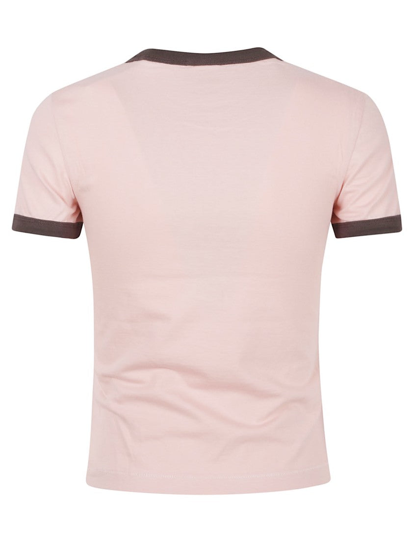 Chloé White Cotton Graphic Contrast T-Shirt