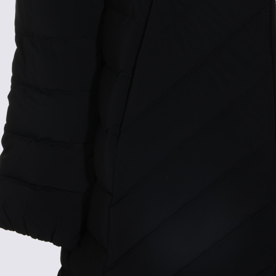 Mackage Midi-Length Black Down Jacket With Faux Fur Trim