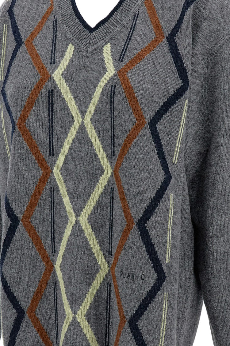 Plan C High Turtleneck Grey Knitwear