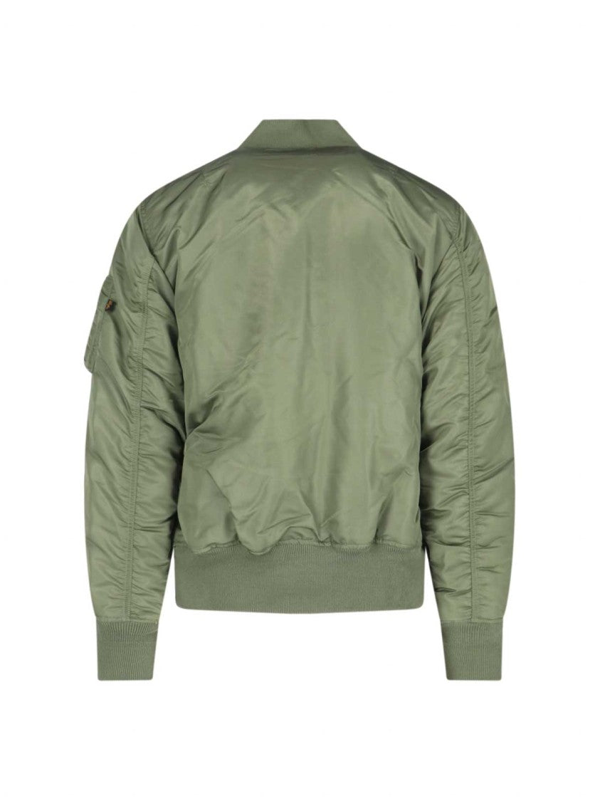 Alpha Industries Green/Orange Nylon Reversible Ma-1 Jacket