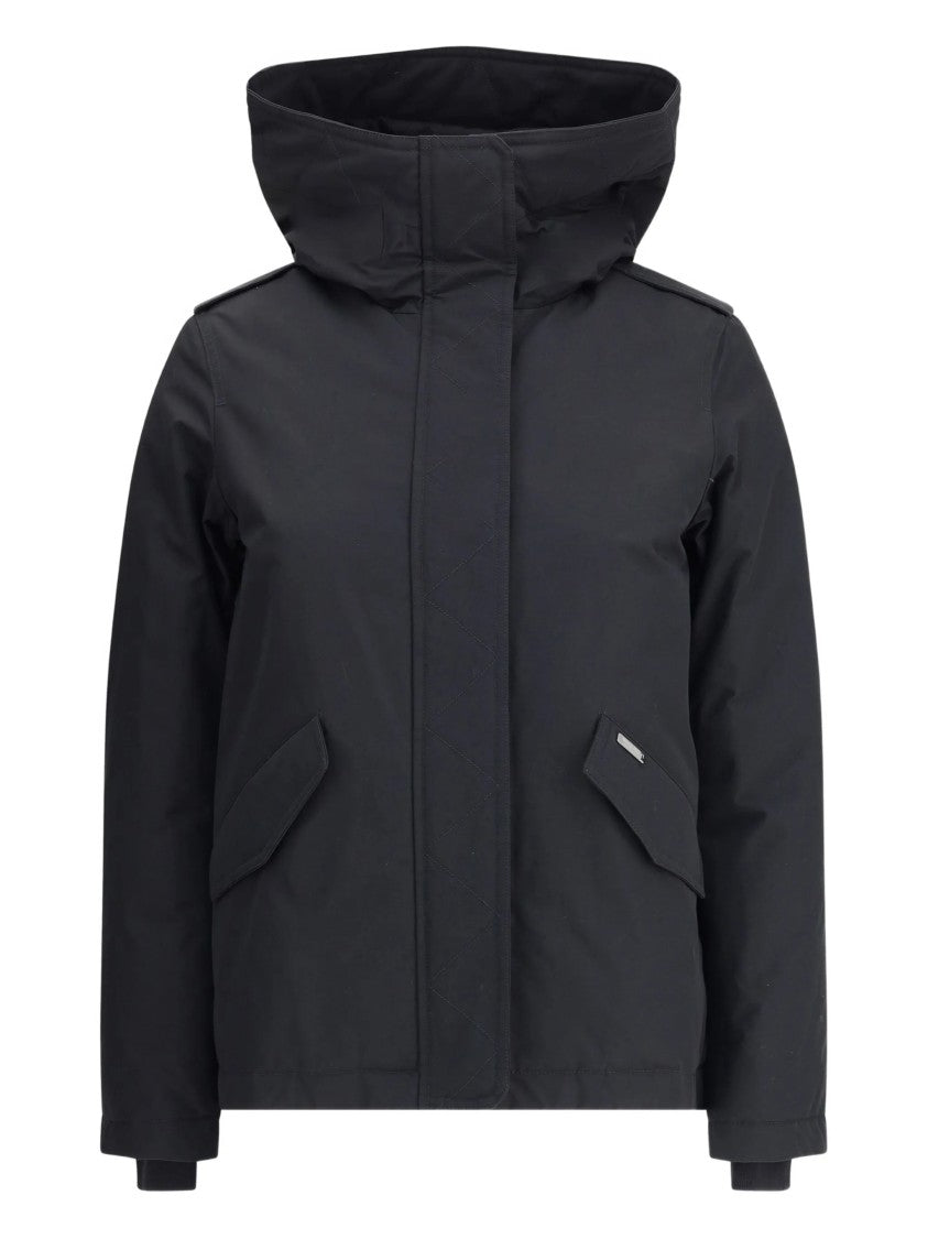 Woolrich Black Military Jacket High Collar Jacket