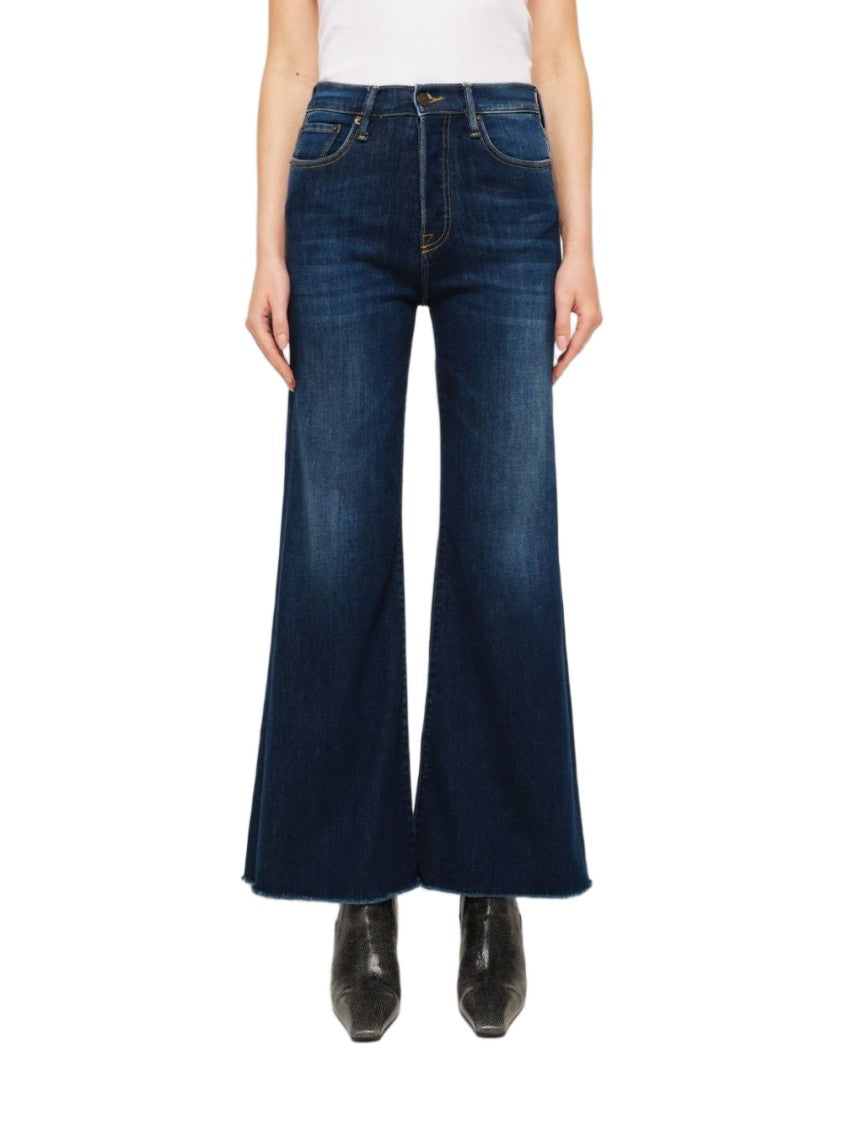 Cycle Navy Blue Luna Vintage Wash Flared Jeans