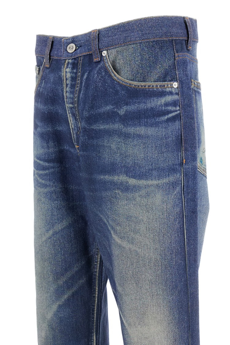Our Legacy Vintage Trompe L'oeil Print Wide Leg Jeans