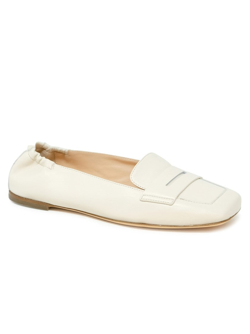 Agl Cream Leather Loafers With Classic Penny Strap
