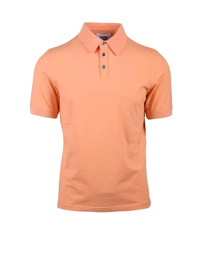 Alpha Studio Peach Cotton Stretch Polo