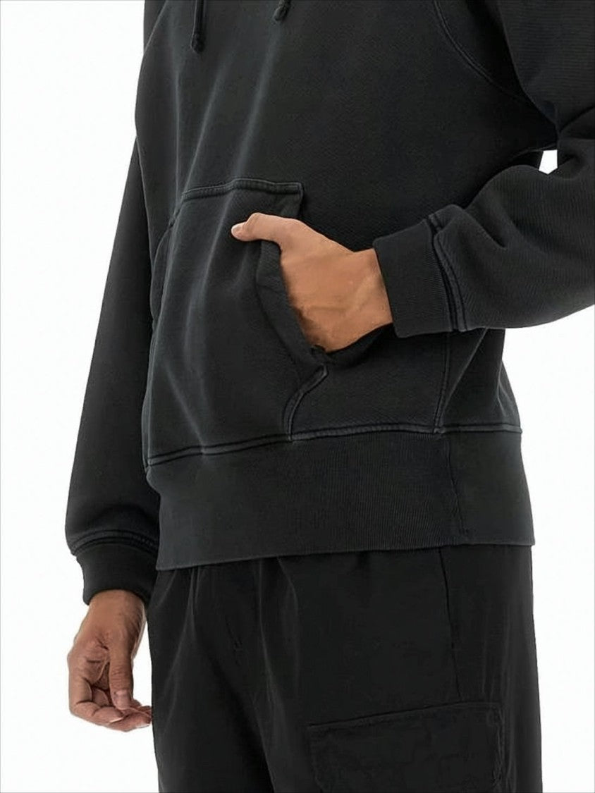 Stone Island Black Hoodie With Adjustable Drawstring