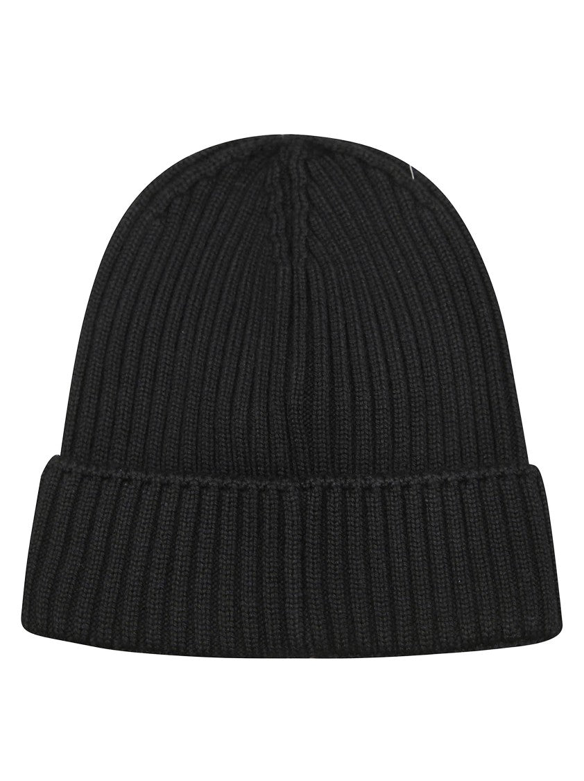 Moncler Ribbed Beanie With Folded Cuff And Embroidered Logo