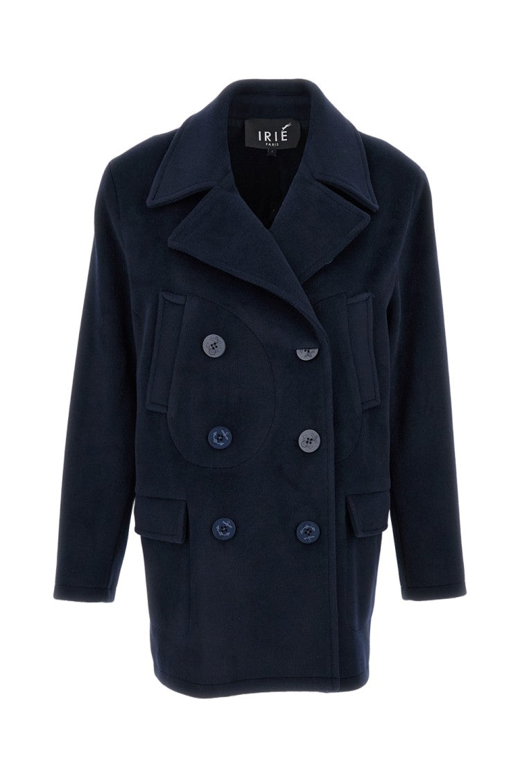 Irie' Structured Blue Jacket With Front Zipper