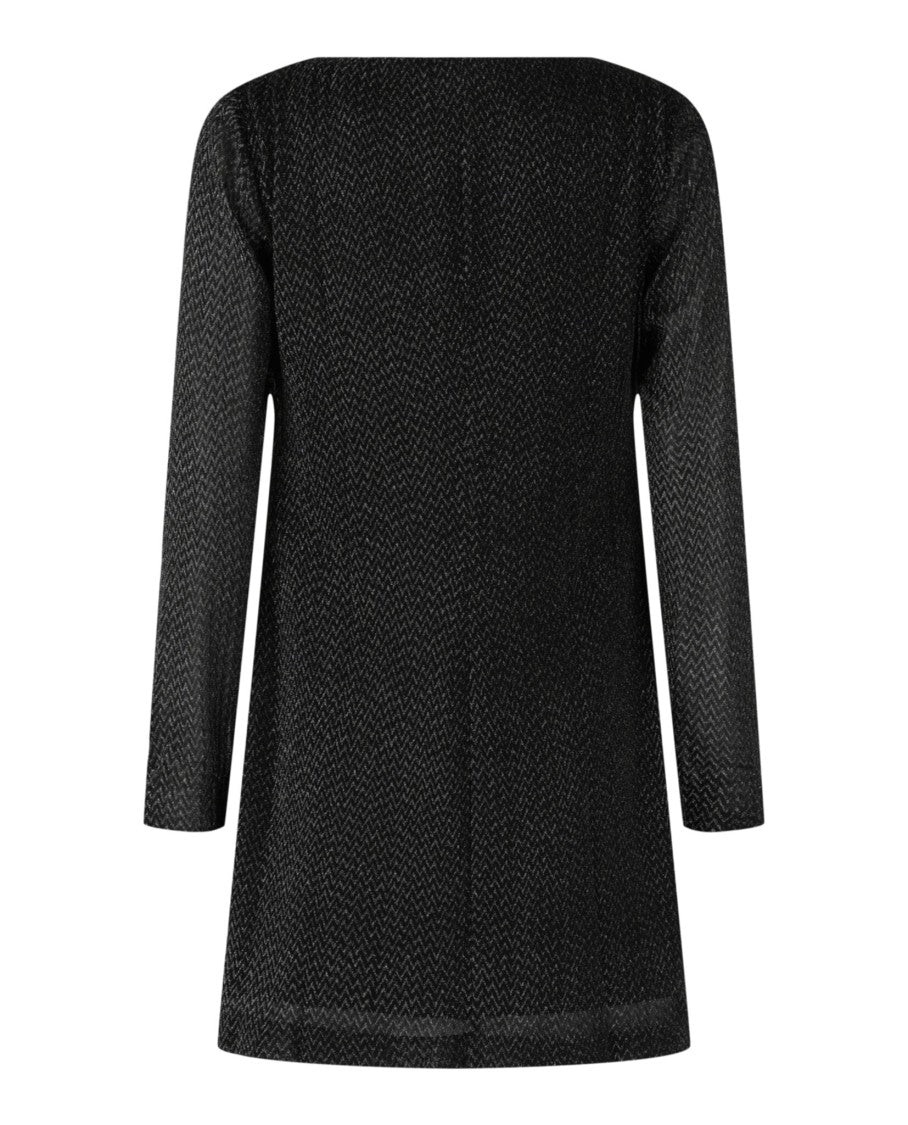 M Missoni Metallic Chevron Pattern Off-The-Shoulder Mini Dress