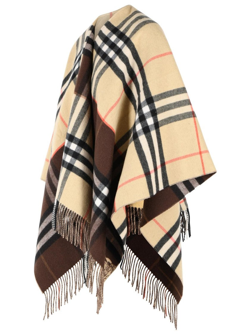 Burberry 'Check' Beige Cashmere Cape