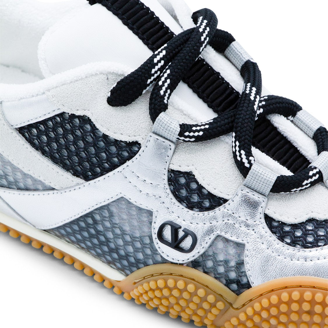 Valentino Garavani Sporty Design Sneakers With Black Mesh Accents