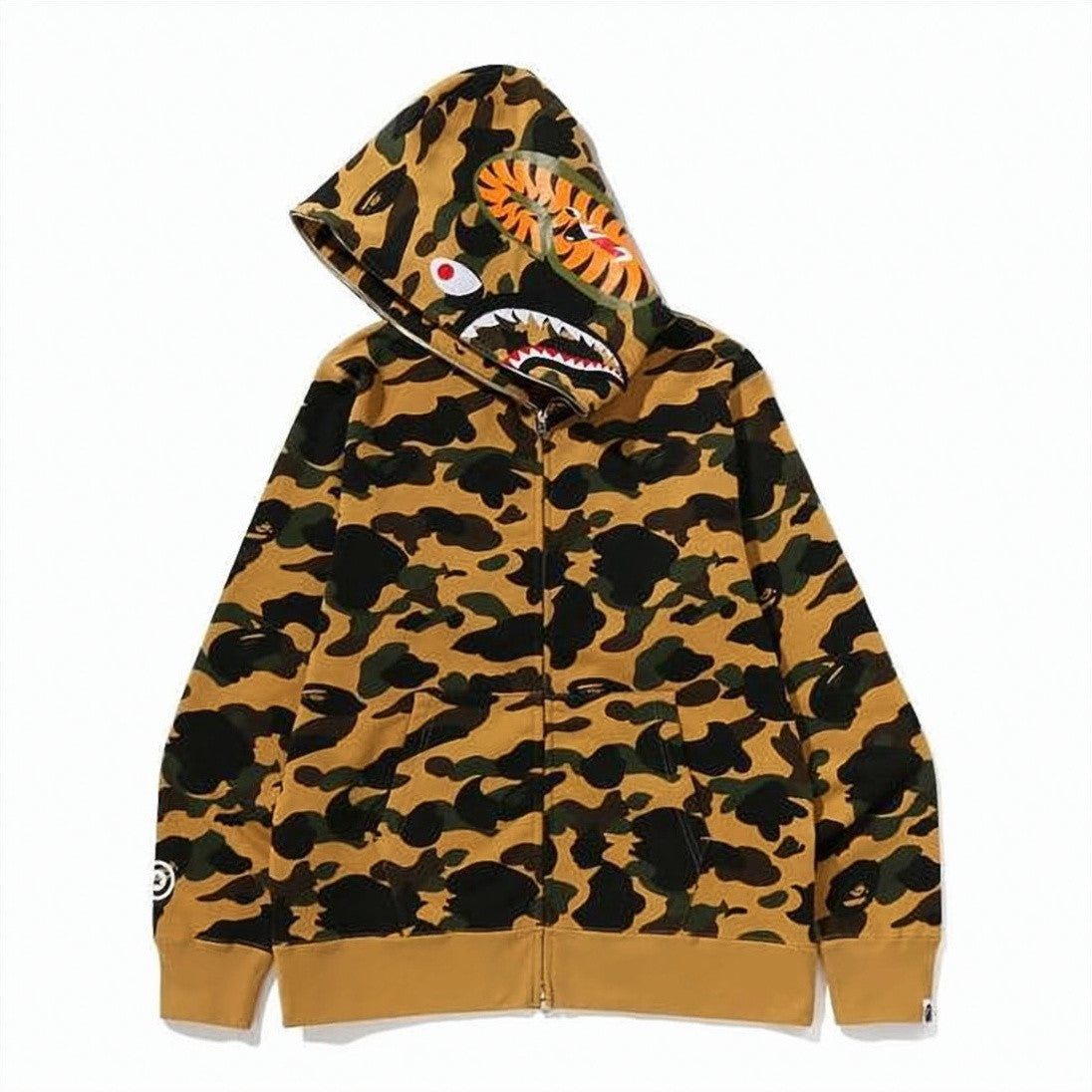 A.P.C. Camouflage Graphic Hooded Jacket With Ribbed Cuffs