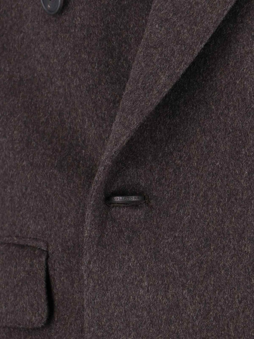 Tagliatore "Pino Lerario" Double-Breasted Coat Brown