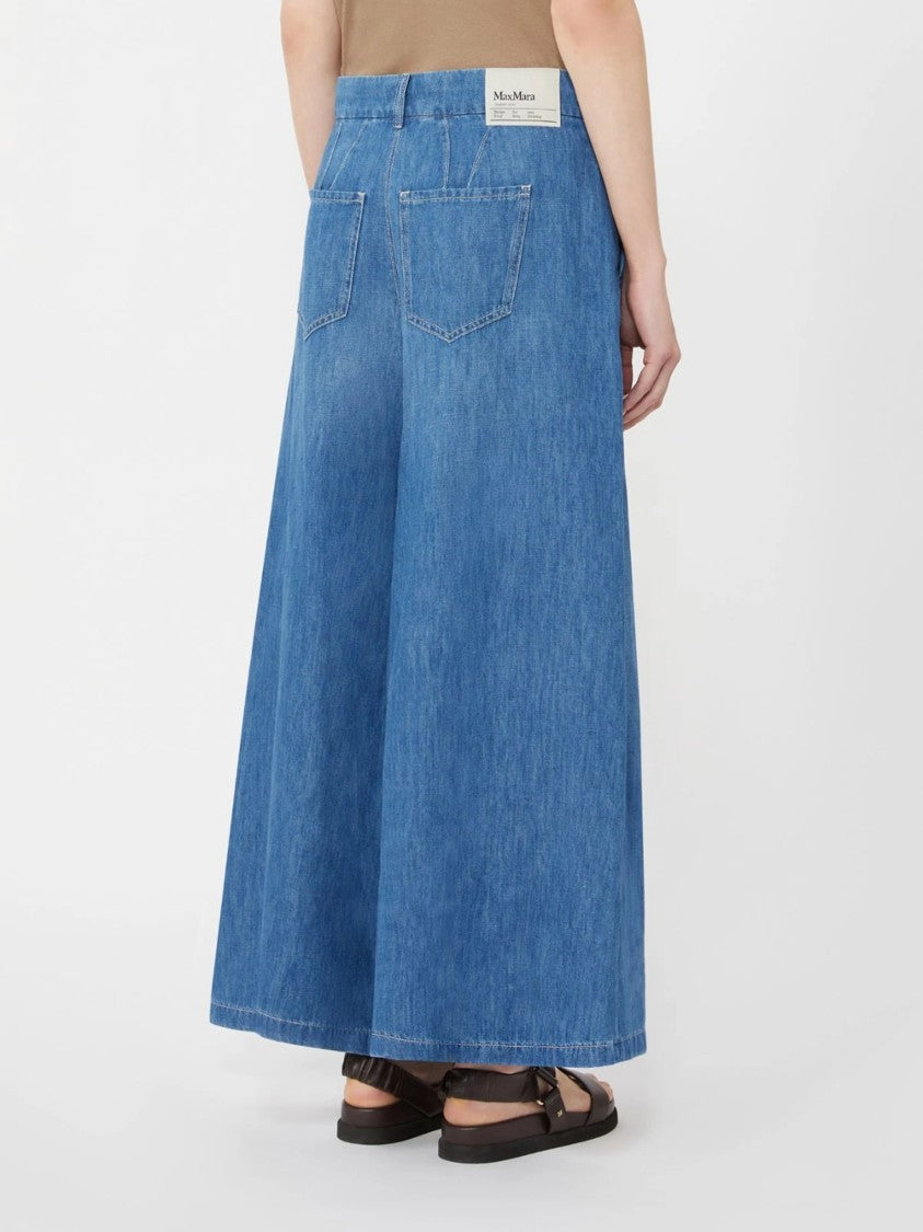 Max Mara Blue Smmnastr Wide-Leg High Denim Culottes