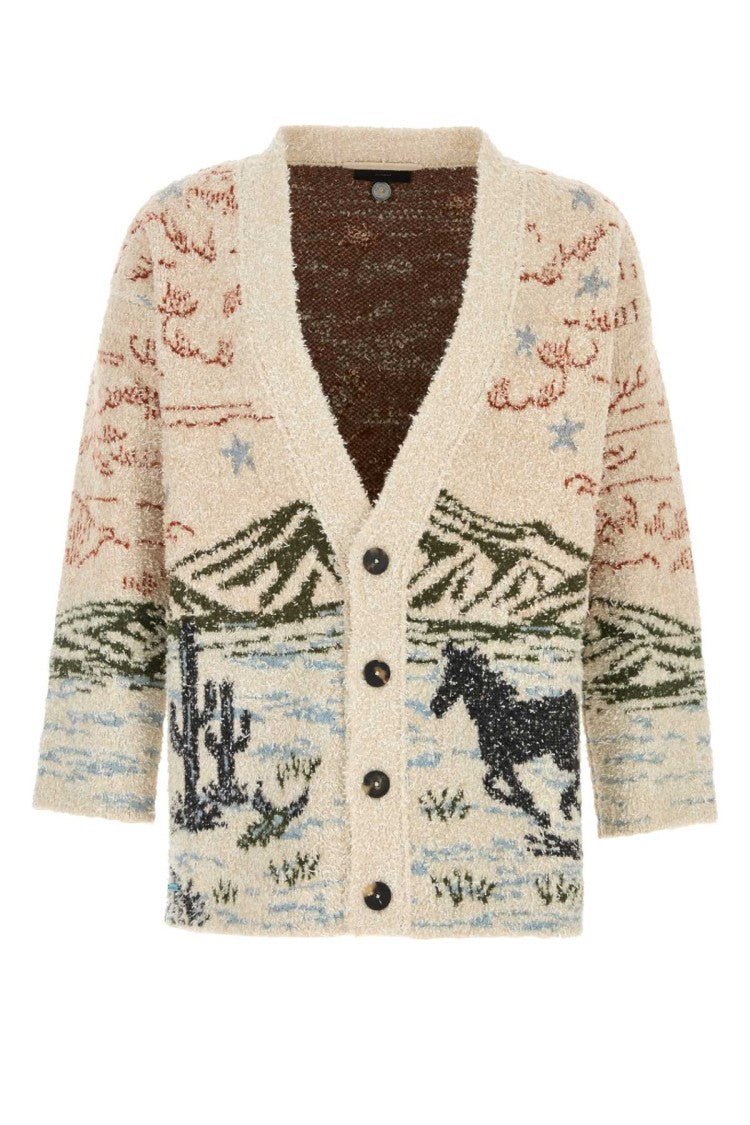 Alanui Embroidered Wool Blend Cardigan
