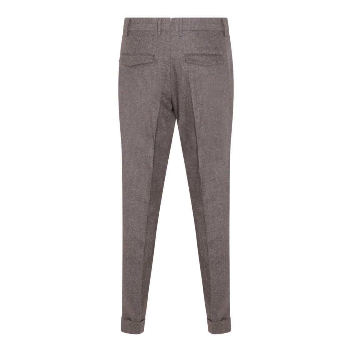 Pt Torino Tailored Brown Trousers With Herringbone Pattern