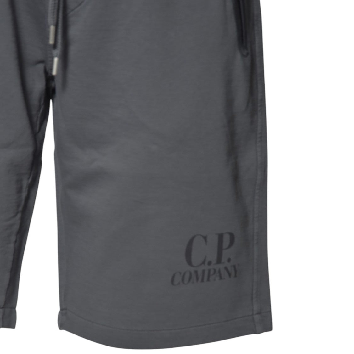C.P. Company Bermuda Logo In Grey Cotton Fleece