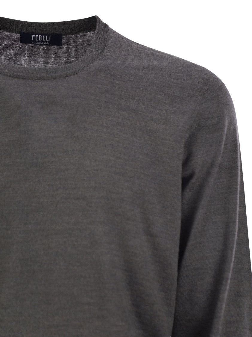 Fedeli Crew-Neck Sweater In Virgin Wool