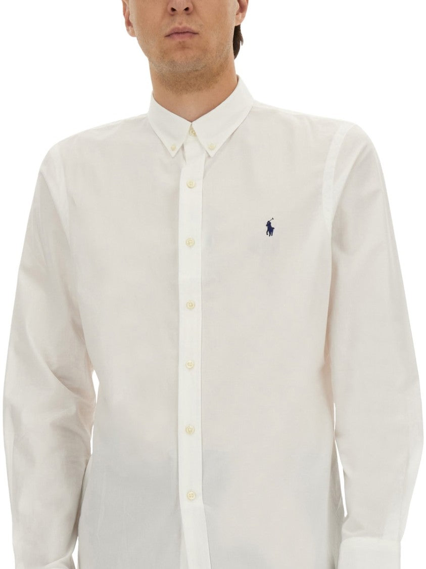 Polo Ralph Lauren Slim Fit White Button-Up Shirt