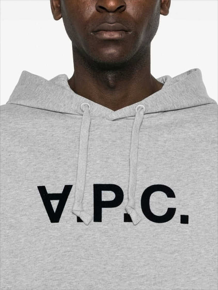 A.P.C. Soft Cotton Hoodie With Bold Logo Accents