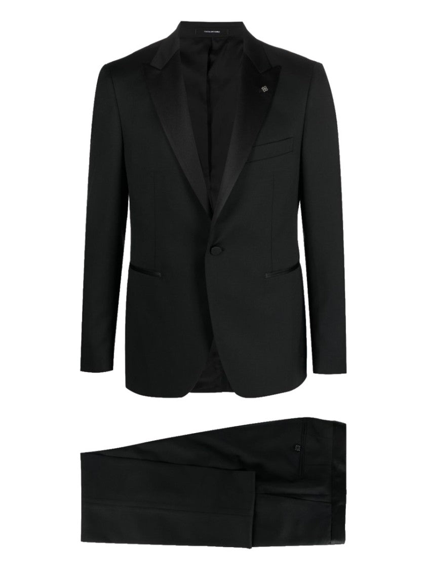 Tagliatore Neutrals Double-Breasted Virgin Wool Suit