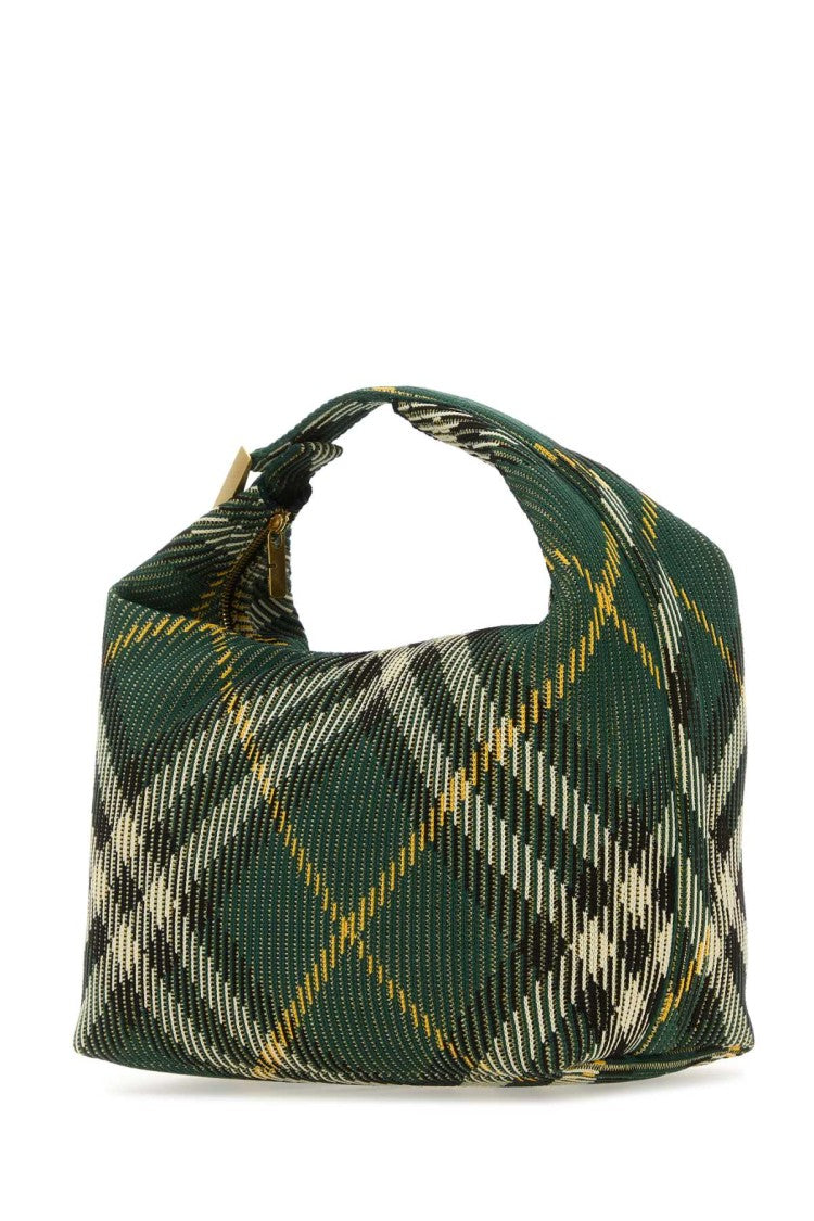 Burberry Embroidered Nylon Medium Peg Handbag