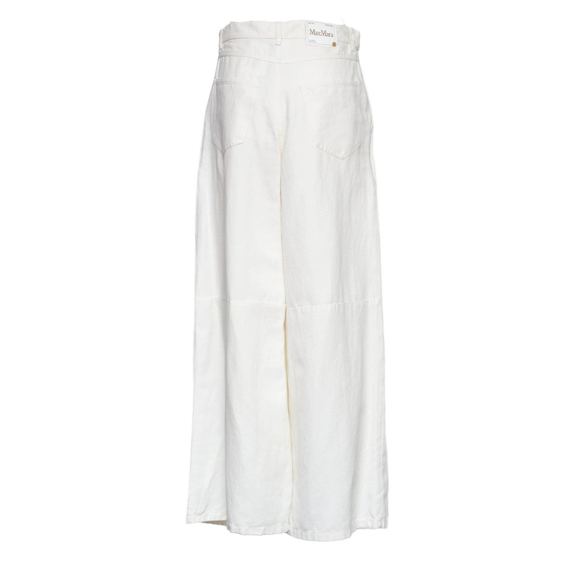Max Mara Aloa Cotton Linen Wide Leg Pants