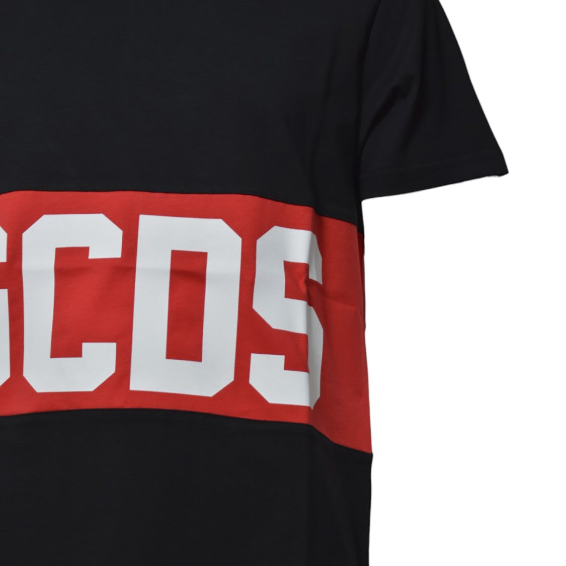 Gcds Black Cotton Band Logo T-Shirt