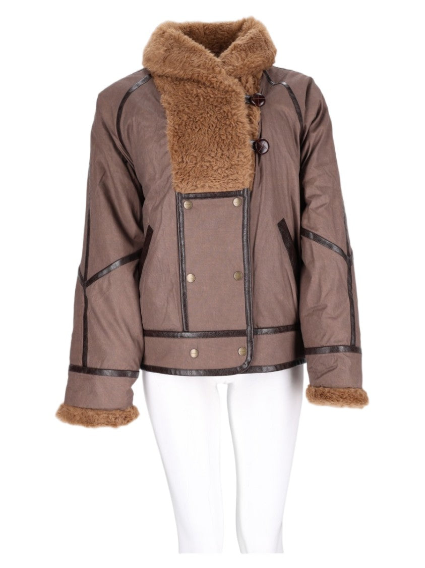 Isabel Marant Étoile Brown Boxy Shearling Casual Jacket