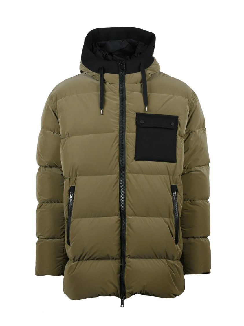 Herno Military Green Quilted Polyamide Down Jacket